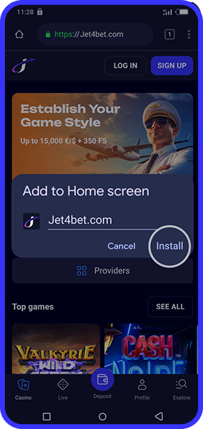 Jet4Bet App Screenshot - Profile